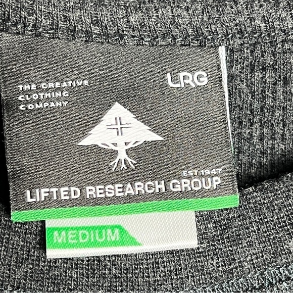 LRG Lifted Research Group Waffle Knit Shirt Men's Medium Gray Long sleeve - Picture 6 of 9